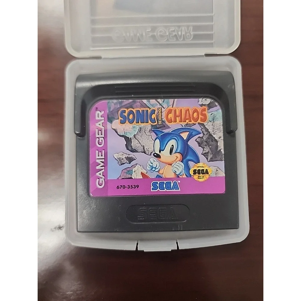 1993 Sonic Chaos (Sega Game Gear) – Cartridge with Official Plastic‎ Case
